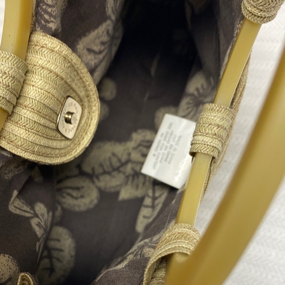 Liz Claiborne Purse Woven Bakelite-Style Circular Handles Interior Zipper Pocket - Picture 8 of 16